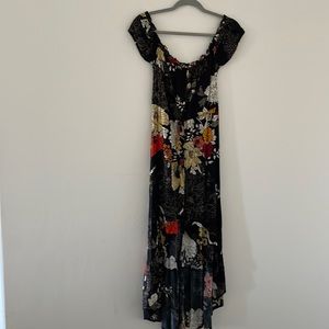 Anthropologie Band of Gypsies high low dress peony print XS